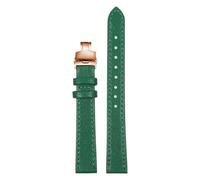 Eoyajsze Bracelet de montre en cuir vert avec fermoir papillon, Couleur 30, 12mm