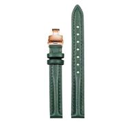 Eoyajsze Bracelet de montre en cuir vert avec fermoir papillon, Couleur 31, 12mm