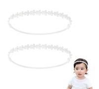 EOYVAIL Bandeaux pour bébés filles,Lot de 2 bandeaux blancs pour bébé, accessoires pour cheveux, pour photographier des enfants, jolis bandeaux, coiffes à fleurs pour filles