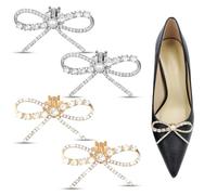EOYVAIL Bijoux de chaussures,4 pièces de métal détachable arc clip haut talon chaussures de mariage décorations chaussures fleurs haut chaussures accessoires