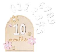 EOYVAIL Coffrets cadeaux,Cartes mensuelles pour bébé, cartes de bébé en bois, cadeaux de fête de naissance pour nouveau-né, record de croissance de fête de bébé de 0 à 12 mois