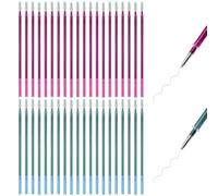EOYVAIL Recharges pour stylos,40pcs Colorful Erasable Neutral Pen 0.5mm Refill Ballpoint Pen Refill (Purple, Green)