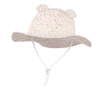 EOZY Chapeau Bob Coton Bébé Fille Chapeau Soleil Été Enfant Anti-UV UPF50+ Pliable Motif Fleurs Mignon Princesse Voyage Protection Outdoor (Rose Oreilles, 6-12 Mois, 6_Months)