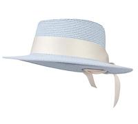 EOZY Chapeau Gondolier Femme Chapeau Panama Large Bord Chapeau de Soleil Anti UV Chapeau de Canotier pour Printemps Été avec Ruban