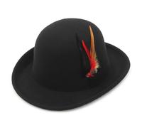 EOZY Chapeau melon Pour homme et femme En feutre Pour l'automne et le carnaval,Negro#1,57