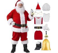 EOZY Costume de Père Noël 11 pièces pour adulte Taille L