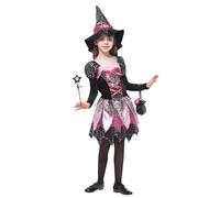 EOZY Déguisement Petite Sorcière Fée Fille Halloween Costume Cosplay Robe Tutu Enfant Baquette Magique (10-12 ans)
