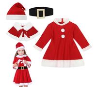 EOZY Ensemble de vêtements de Noël - Costume de Père Noël pour fille - Robe de Père Noël