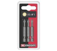 EP63T - Jeux de 3 embouts High Perf' titane série 6 pour vis cruciformes Phillips Facom EP632T.J3