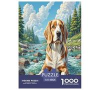 Epagneul Breton Puzzle 1000 Pièces Cadeau Unique Animaux intelligents Jeu Éducatif Challenge Toy À De Qualité Supérieure Peinture Art pour Adultes Et Enfants À Partir De 14 Ans 38x26cm/1000pcs