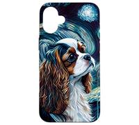 Épagneul Cavalier King Charles dans Une Nuit étoilée, Peinture « Dog M » Coque pour iPhone 16 Plus