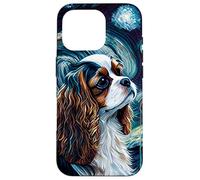Épagneul Cavalier King Charles dans Une Nuit étoilée, Peinture « Dog M » Coque pour iPhone 16 Pro