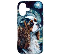 Épagneul Cavalier King Charles dans Une Nuit étoilée, Peinture « Dog M » Coque pour iPhone 17