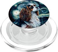 Épagneul Cavalier King Charles dans Une Nuit étoilée, Peinture « Dog M » PopSockets PopGrip pour MagSafe