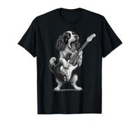 Épagneul Springer Anglais Jouant de la Guitare Rock Amateur de Chiens T-Shirt