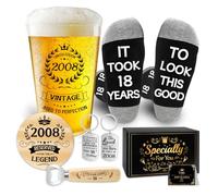 Epaing Lot de verres à bière de 500 ml avec gravure et décapsuleur, cadeau personnalisé pour 18e anniversaire garçon, cadeau d'anniversaire pour frère, fils, petit-fils, ami