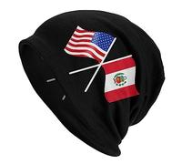 Épais Bonnet Souple Tricoté,Drapeau Américain Et Péruvien,Bonnet Chapeau Tricot,Universelle Beanie Hiver pour Femme,Ski,Cyclisme