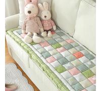 Epais Housse de Canapé Lavable, Housse De Canapé Boho Patchwork Floral Print Lit Matelassé en Coton Lavable pour Animaux Douces pour Protéger Les Meubles pour Chien(Green,60 * 180cm)