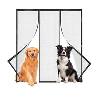 ÉPAISSIE Moustiquaire Porte 235x215cm（Largeur x Hauteur） Maille Très Dense Aimantée Rideau Anti Mouches et Insectes Avec Ruban Adhésif, Bâtons Magnétiques, Fermeture Automatique, Noir uni