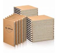 Epakh Lot de 50 carnets de notes à spirale A5 pour rentrée scolaire, marron | Cahier à spirales à couverture rigide 14 x 21,1 cm - Premier jour d'école - Papier kraft - Carnet de bureau - 50 feuilles