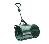 Épandeur à rouleaux en maille métallique robuste pour un compost efficace de pelouse et de jardin, distribution de la terre supérieure et tamisage de la cour