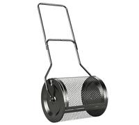 Épandeur de compost Outsunny, épandeur de tourbe de 50 cm avec poignée en U amovible de 34/80 cm et panier en métal, épandeur de jardin pour semis, épandage de fumier, noir