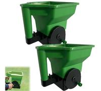 Épandeur de graines de gazon portable, outil de plantation portable, épandeur de graines portable avec manivelle ergonomique, épandeur de graines de gazon portable réutilisable (2 pièces)