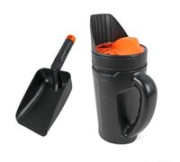 Épandeur de pelouse manuel avec design ergonomique pour application d'engrais de gazon sel et granulés de piscine sans fatigue (truelle carrée orange)