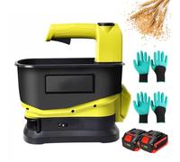 épandeur De Semences sans Fil, épandeur D'engrais électrique De Jardin De 5,5 L avec Angle De Diffusion De 140°, 6 Vitesses, épandeur De Semences pour Gazon Et Plantes 2batteries