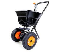 Épandeur FUXTEC FX-GS36 • Capacité 36kg • Pneus gonflables • Régulateur | Cadre robuste en acier • Engrenage fermé • Poignée réglable • Distribution uniforme • Usage annuel toutes les saisons
