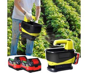 Épandeur Manuel sans Fil 5,5L avec 2 Batteries, Largeur et débit de Dispersion réglables pour semences, Engrais et sel de déneigement | Épandeur électrique pour pelouse, Ferme et allée