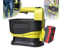 Épandeur portatif sans fil, 5,5 L à double usage pour graines de gazon et grains d'hiver, couverture à 140 ° et 6 vitesses réglables pour graines de gazon, aliments et engrais, entretien de la pelouse