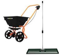 Épandeur Rotatif & Niveleur de Pelouse 100 cm (Vert) Râteau de Nivellement Saleuse Fertiliseur Vert