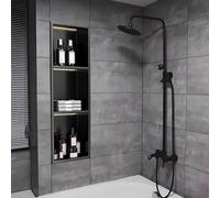EPANO LXXW Niche de Douche en Acier Inoxydable avec éclairage LED | Insert Mural encastré | Receveur Rangement et Organisateur for Salle Bain(90x28cm)