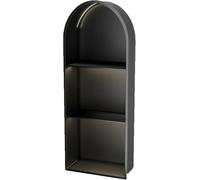 EPANO LXXW Niche Murale avec lumière LED Non Variable, étagère de Douche en Acier Inoxydable, Niche encastrée Nisza prysznicowa ZE stali nierdzewnej(90x30x15cm)