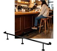 EPANO LXXW Rail de Pied Barre, kit Rail 3,28 à 16,4 Pieds, Support Rails Robustes for Bureau réception Cuisine Restaurant Kit de Repose-Pieds de Barre(Black,3.0M/9.84FT)