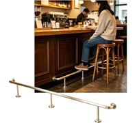 EPANO LXXW Rail de Pied Barre, kit Rail 3,28 à 16,4 Pieds, Support Rails Robustes for Bureau réception Cuisine Restaurant Kit de Repose-Pieds de Barre(Champagne Gold,1.5M/4.92FT)