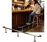 EPANO LXXW Rail de Pied Barre, kit Rail 3,28 à 16,4 Pieds, Support Rails Robustes for Bureau réception Cuisine Restaurant Kit de Repose-Pieds de Barre(Silver,3.0M/9.84FT)