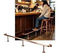 EPANO LXXW Rail de Pied Barre, kit Rail 3,28 à 16,4 Pieds, Support Rails Robustes for Bureau réception Cuisine Restaurant Kit de Repose-Pieds de Barre(Rose Gold,1.8M/5.91FT)