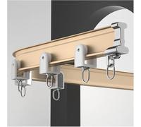 EPANO Système de Tringle à Rideau Pliable, Tringle à Rideau Flexible pour Séparation de Pièce, pour Douche, Camping-Car, Hôpital, Belvédère, Doré Rail de Rideau de Plafond (Wall Mount, 3m/9.8ft)