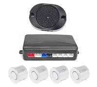 ePathChina 4 capteurs Buzzer Système de capteur de stationnement avec alarme audible/étanche, aide arrière de voiture (argent)