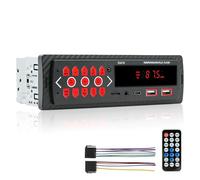 ePathChina Autoradio stéréo Bluetooth Single DIN 12 V LED Autoradio MP3 avec mains libres, double USB, assistant vocal, contrôle par application, prend en charge FM/MP3/WMA/FLAC/AUX/TF