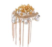 Épaule Badge Broche en cristal brillante for veste, décoration de vêtements, chaîne à pompon, épaulette, broche de poitrine, vintage(Style 3)