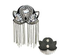 Épaule Badge Epaulette Brooch Pin Bead Long Tassel Chain Electroplating Decor DIY Men Women Bling Clothing Shoulder Jewelry