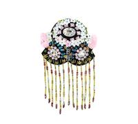 Épaule Badge Epaulette Brooch Pin Bead Long Tassel Chain Electroplating Decor DIY Men Women Bling Clothing Shoulder Jewelry