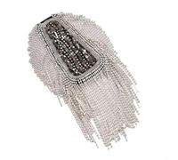 Épaule Badge Épaulettes à pompons et chaîne for artistes de scène(Silver,1pc)