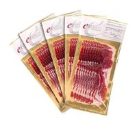 Épaule ibérique de Cebo tranchée - Lot de 5 paquets - Porc 50% race ibérique - Spécialité espagnole - Idéal pour déguster à la maison ou pour offrir - Elbérico