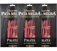 Épaule tranchée de porc noir ibérique Pata Negra 80 g - Lot de 6 - Spécialité charcutière gastronomique - Texture tendre et saveur authentique Emballage sous vide