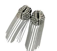Épaulettes à rivets en métal tendance pour homme et femme - Accessoires de costume de piste de scène - Épaulière - Badge pour robe extérieure - Accessoires d'épaule (une paire), Width: 3.4 inches