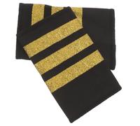 Épaulettes de Pilote Noires en Sangle, 1 Paire pour Uniforme